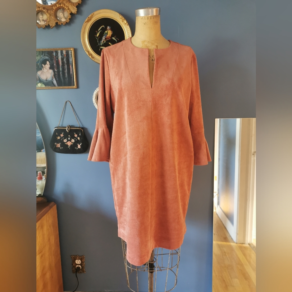 Faux suede dress